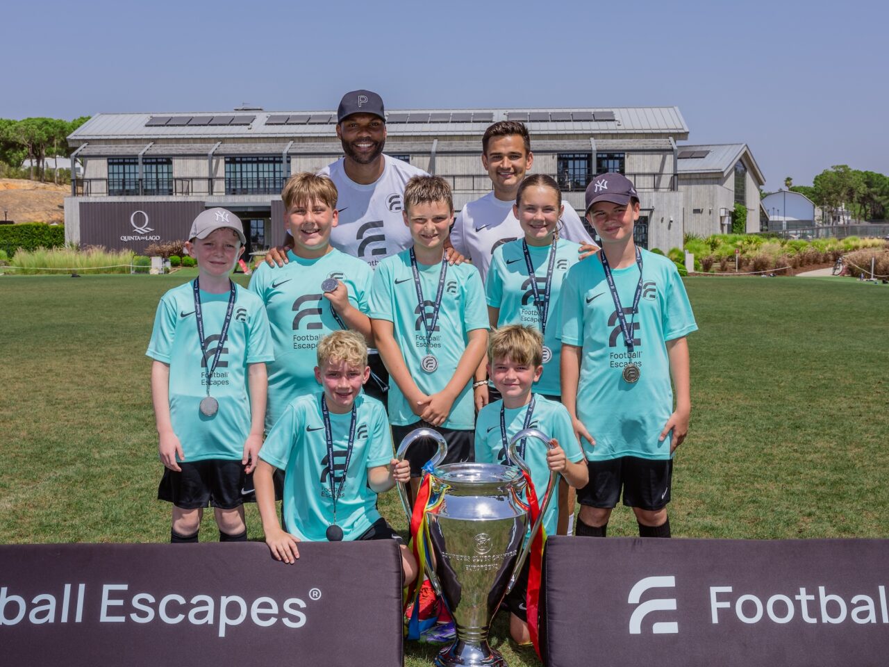 Trophy team photo with Joleon Lescott