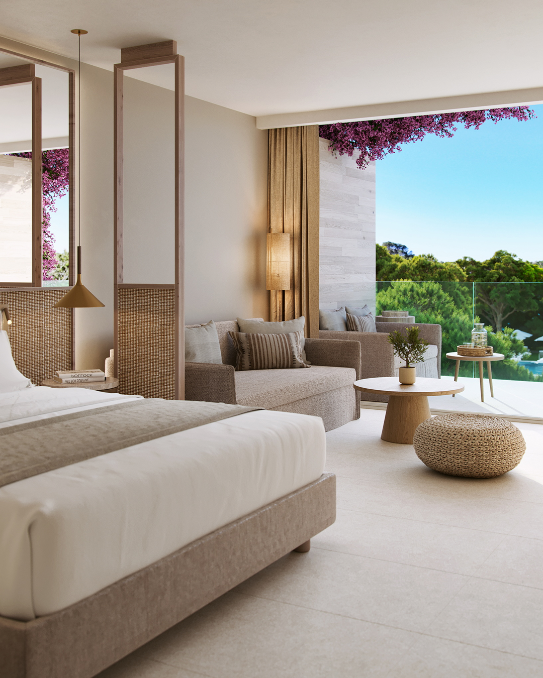 Bedroom, sea view in resort