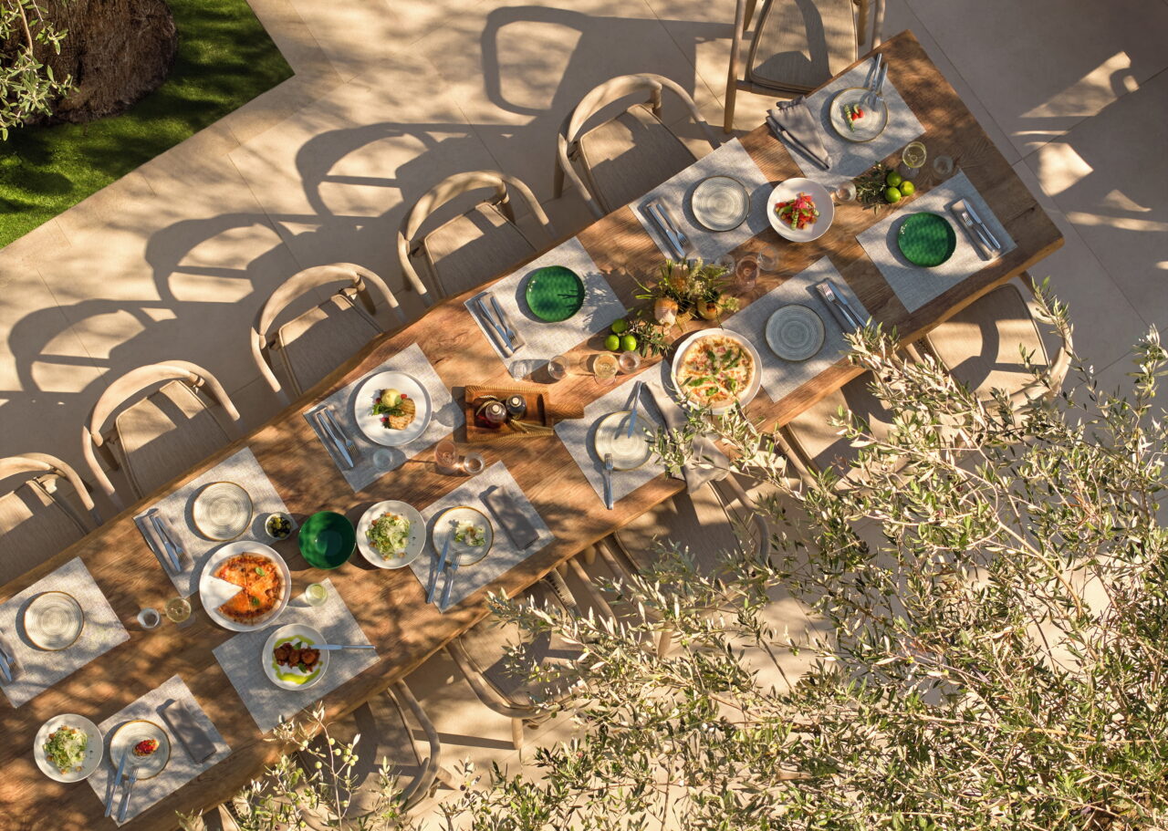 Outdoor dining experience in resort