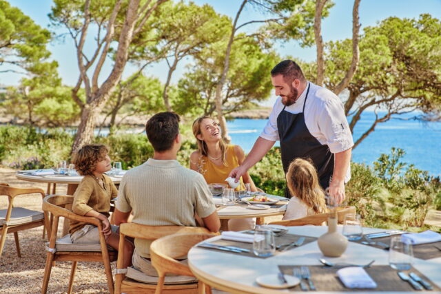 People dining at resort